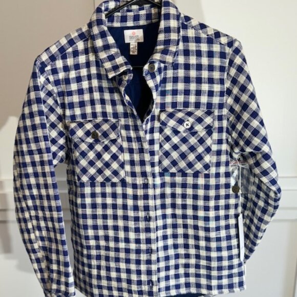 SISSTR evolution Blue and White Gingham Shacket - Picture 1 of 4